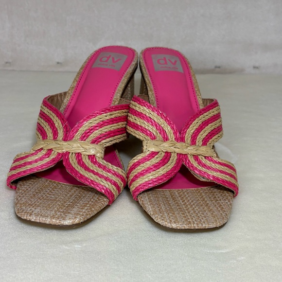 Dolce Vita Women’s Hot Pink and Tan Block Heel Sandals - Picture 2 of 8